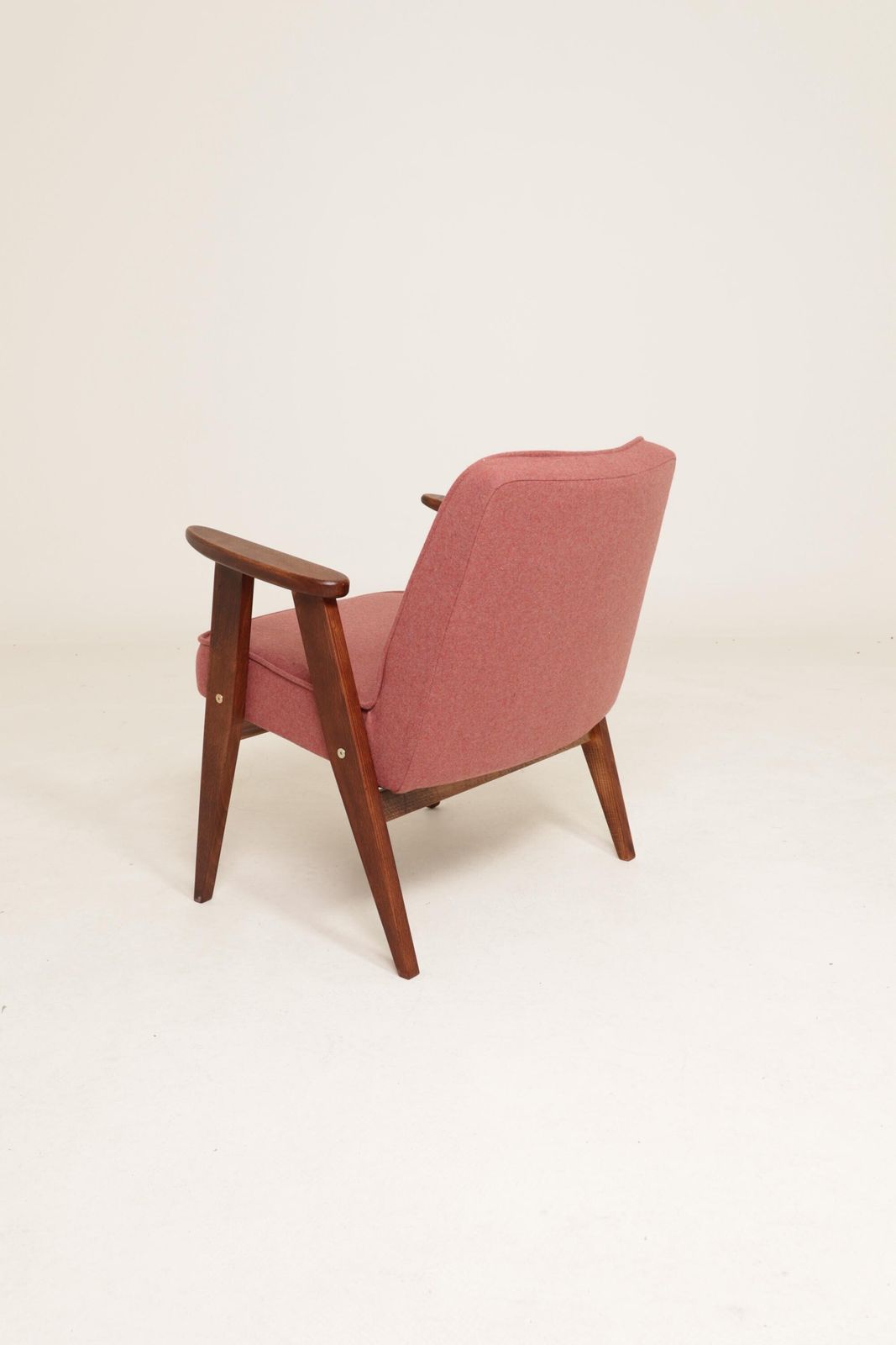 Lounge Chair Retro Style Indian Pink Wool Upholstery Refurbished photo Furniture