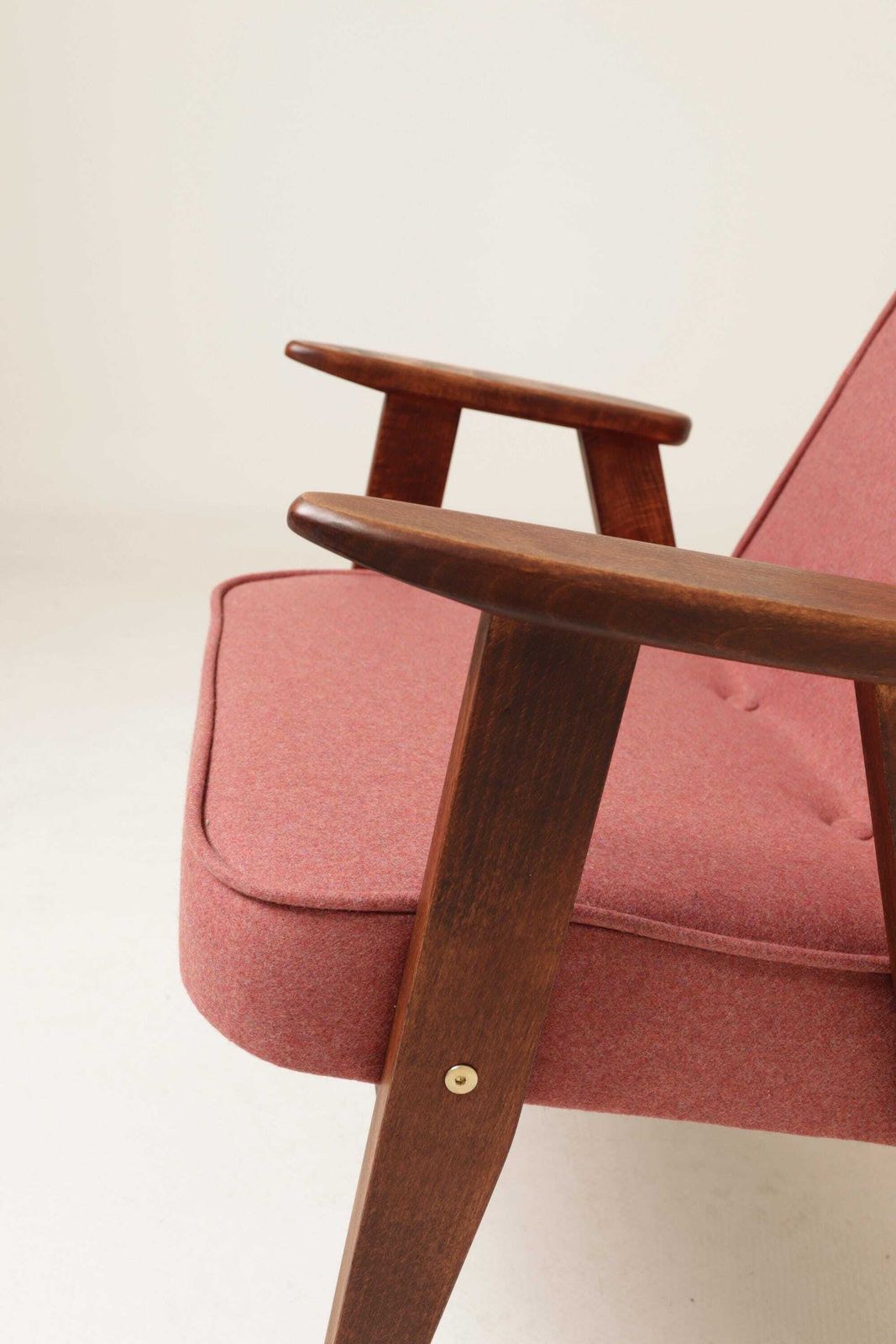 photo for sale Lounge Chair Retro Style Indian Pink Wool Upholstery Refurbished