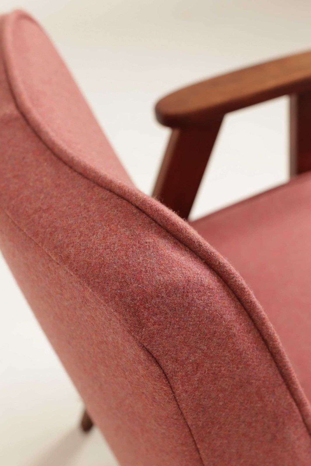 415.0 Lounge Chair Retro Style Indian Pink Wool Upholstery Refurbished photo