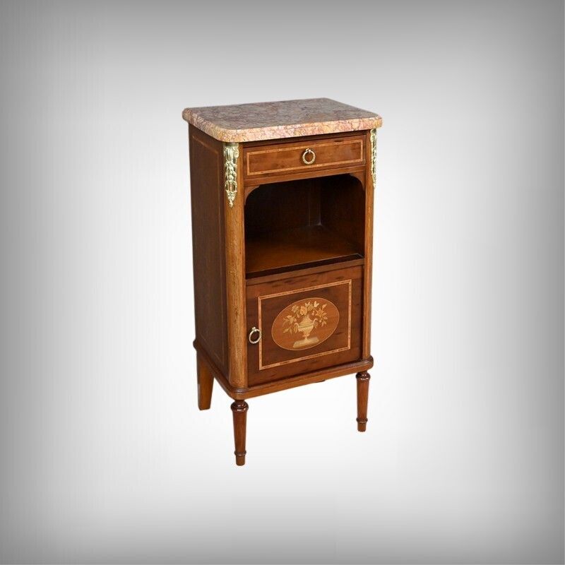 Small Marquetry Parlor Cabinet, Louis XVI Style – Early 20th Century