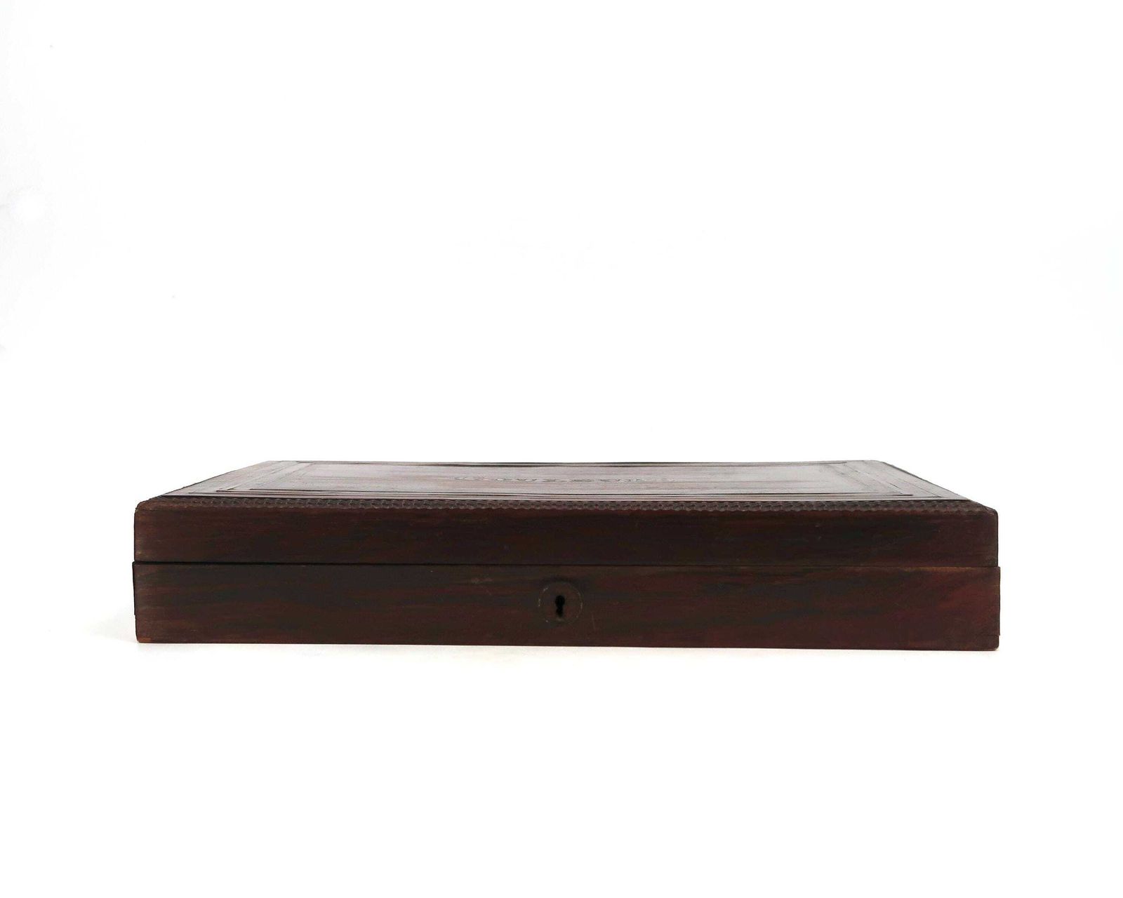 Franse houten verfkist met metalen inlegwerk, 19e eeuw / Kleuren, tubes en penselen, kunstenaar, opbergen, Shabby Chic, woondecoratie, Art Deco, Frankrijk, antiek photo vinterior