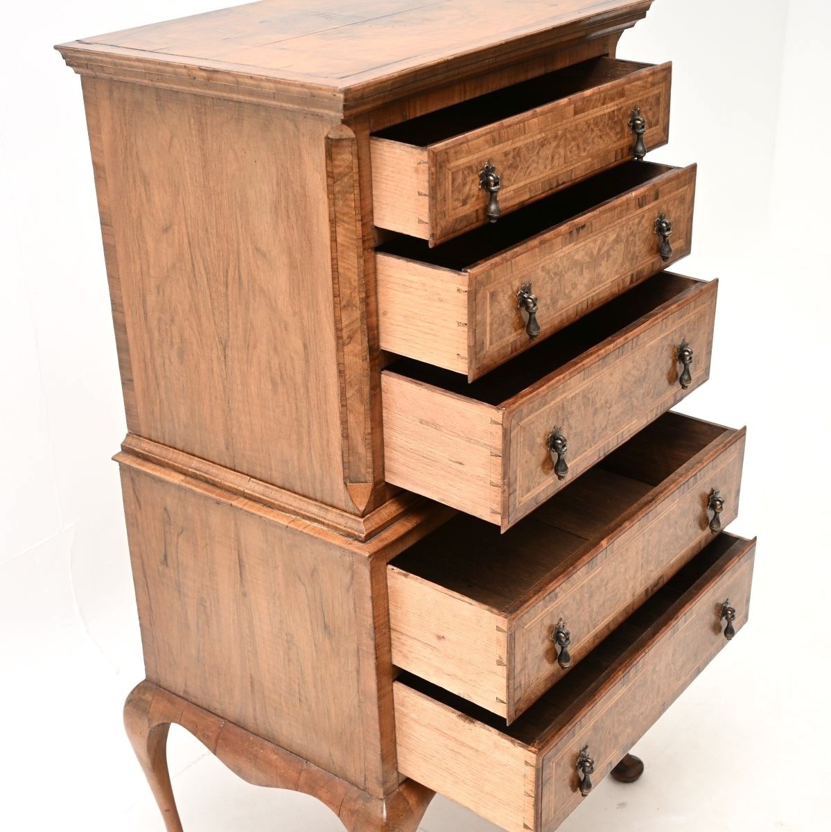 Antique Burr Walnut Chest On Chest Of Drawers photo vinterior