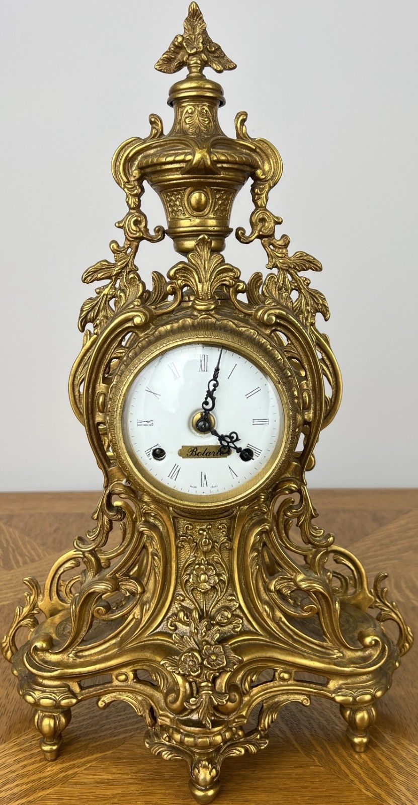 Clock Vintage Style Brass Ornate Mantel Clock Decorative Rococo Style Lot 6053