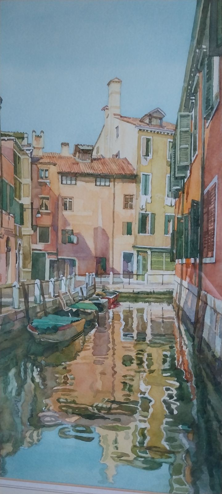 Golden Light On A Venetian Canal Peter Berrisford Watercolour Painting On Canvass Venice photo Art