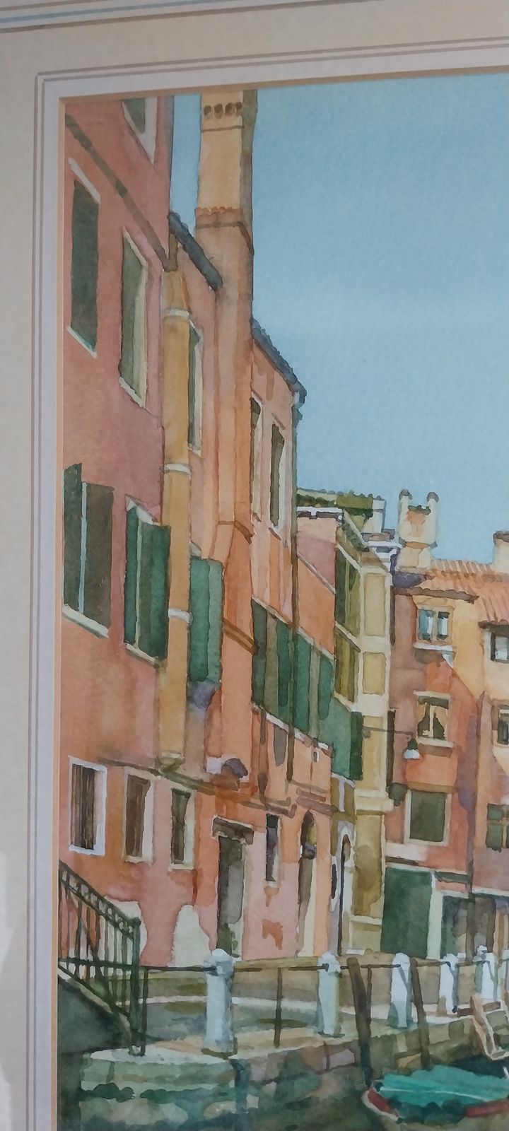 Golden Light On A Venetian Canal Peter Berrisford Watercolour Painting On Canvass Venice photo 275.0