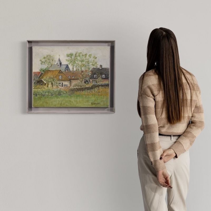 Dutch Painting Of A View Of Houses In Impressionist Style photo furniture
