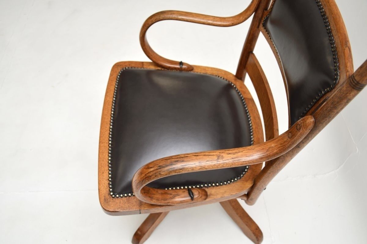 Antique Victorian Bentwood And Leather Swivel Desk Chair photo buy