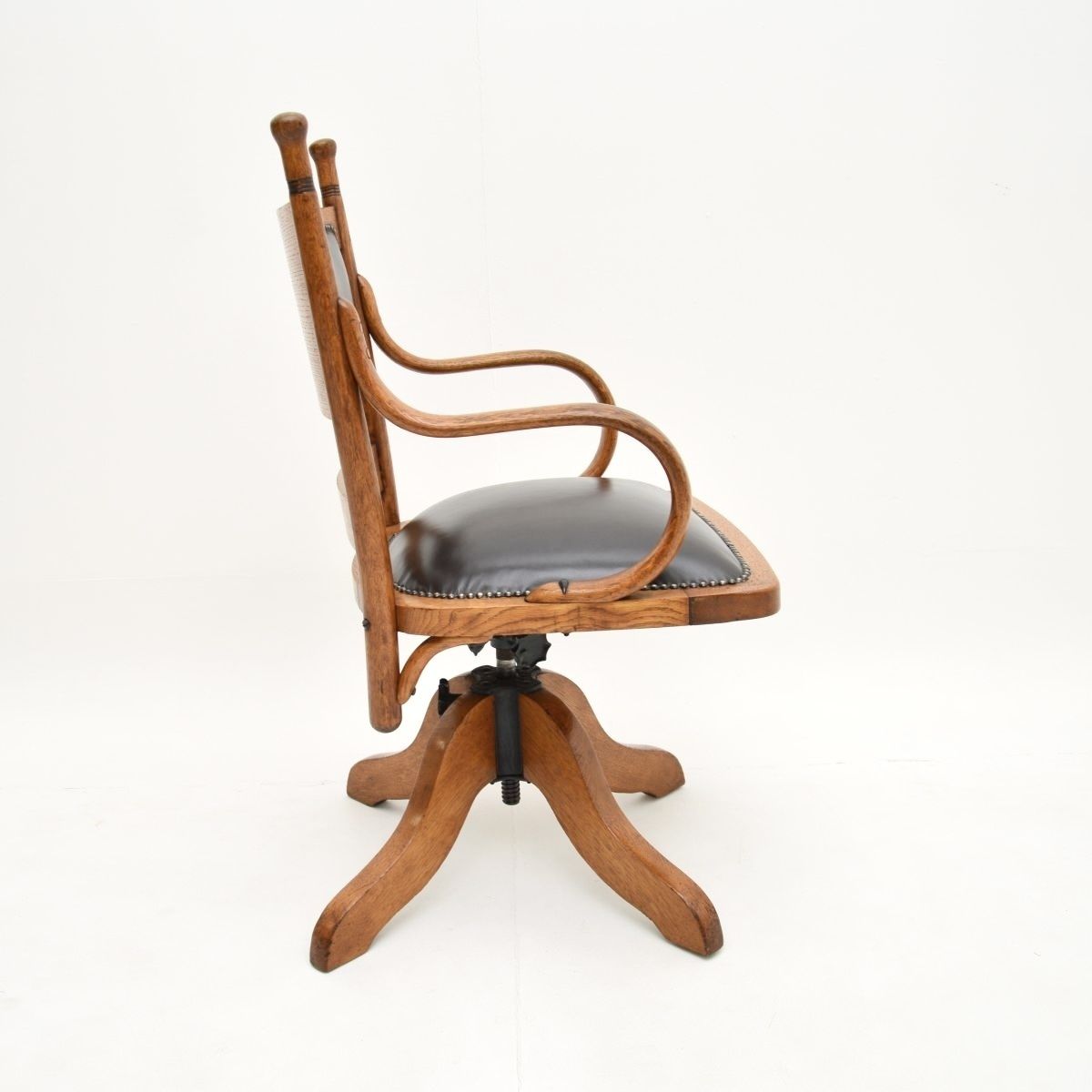 photo furniture Antique Victorian Bentwood And Leather Swivel Desk Chair