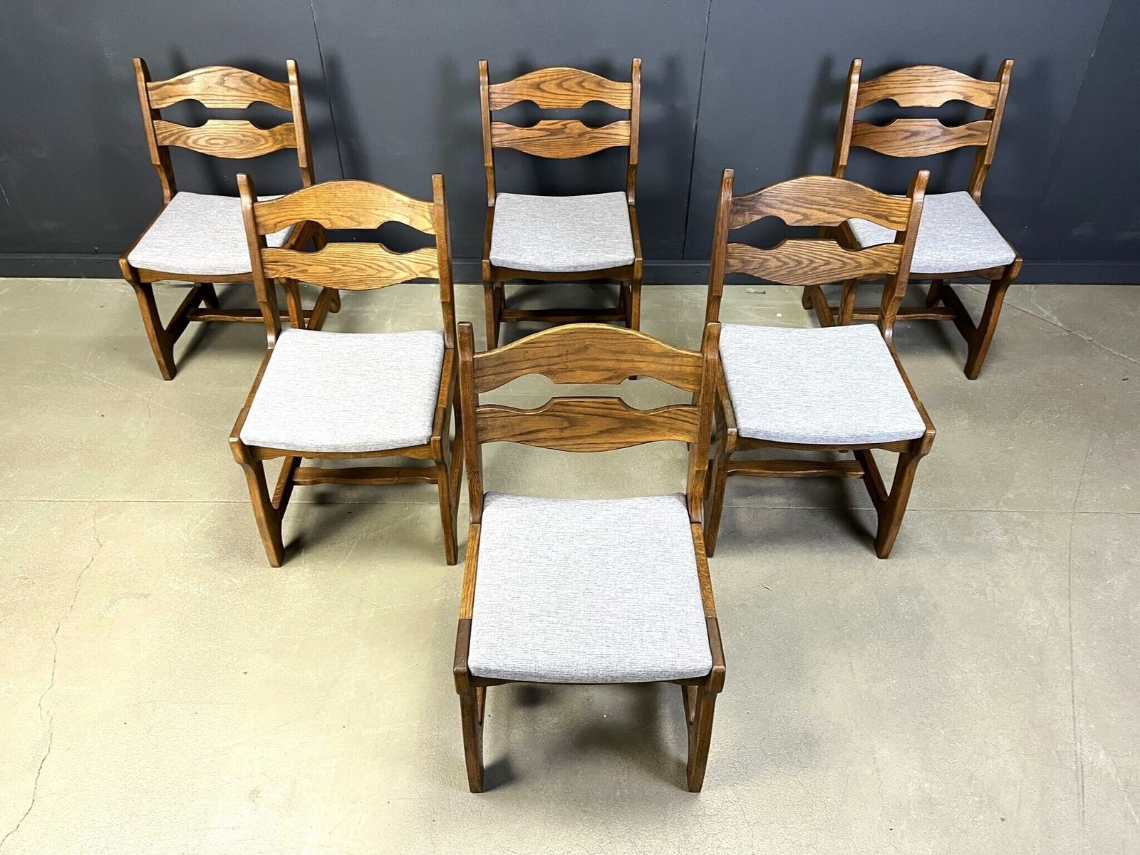 photo for sale Vintage Brutalist Dining Chairs Set Of 6   1960s