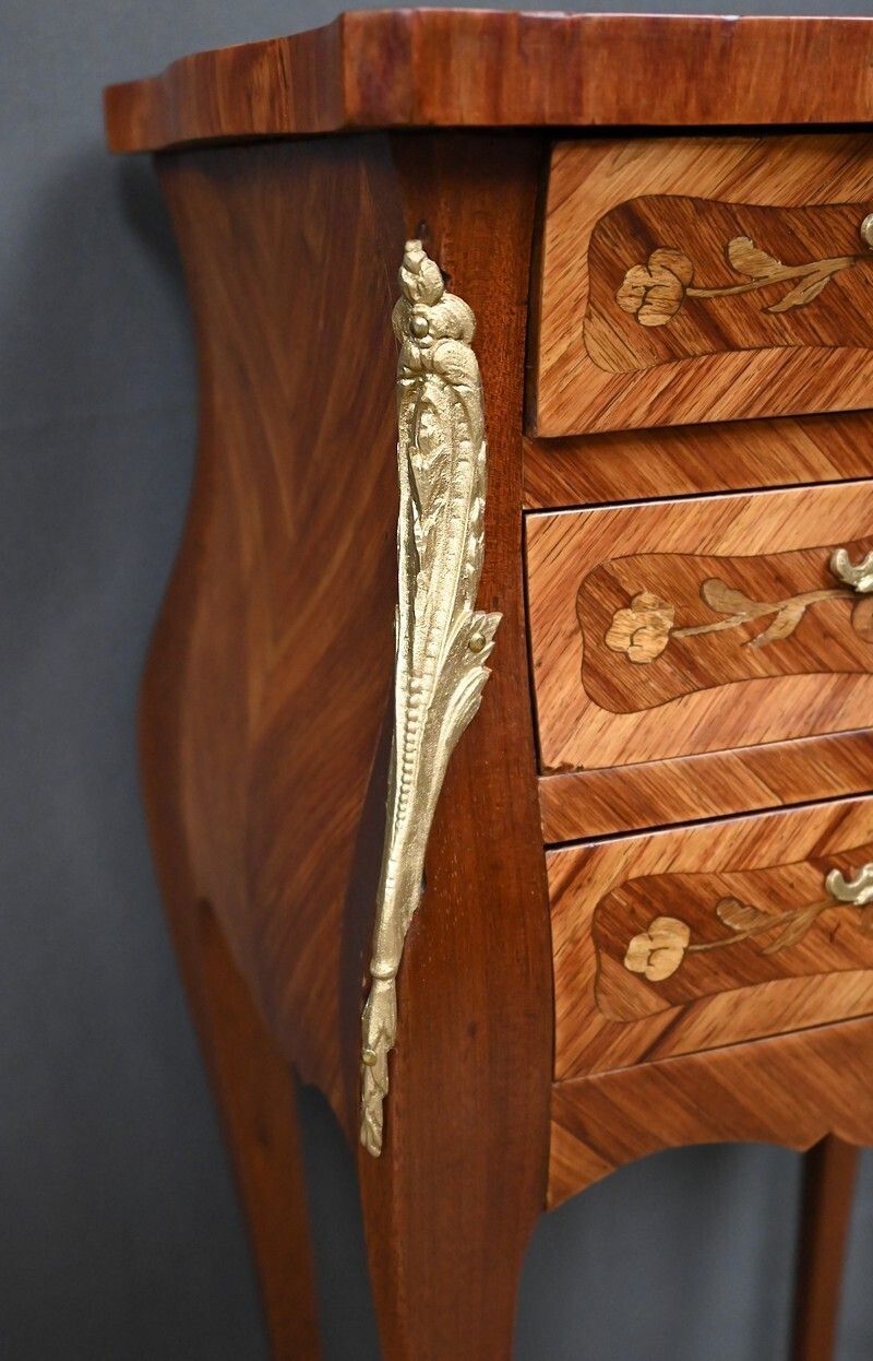 photo furniture Pair Of Marquetry Bedside Tables, Louis XV Style – Mid 20th Century