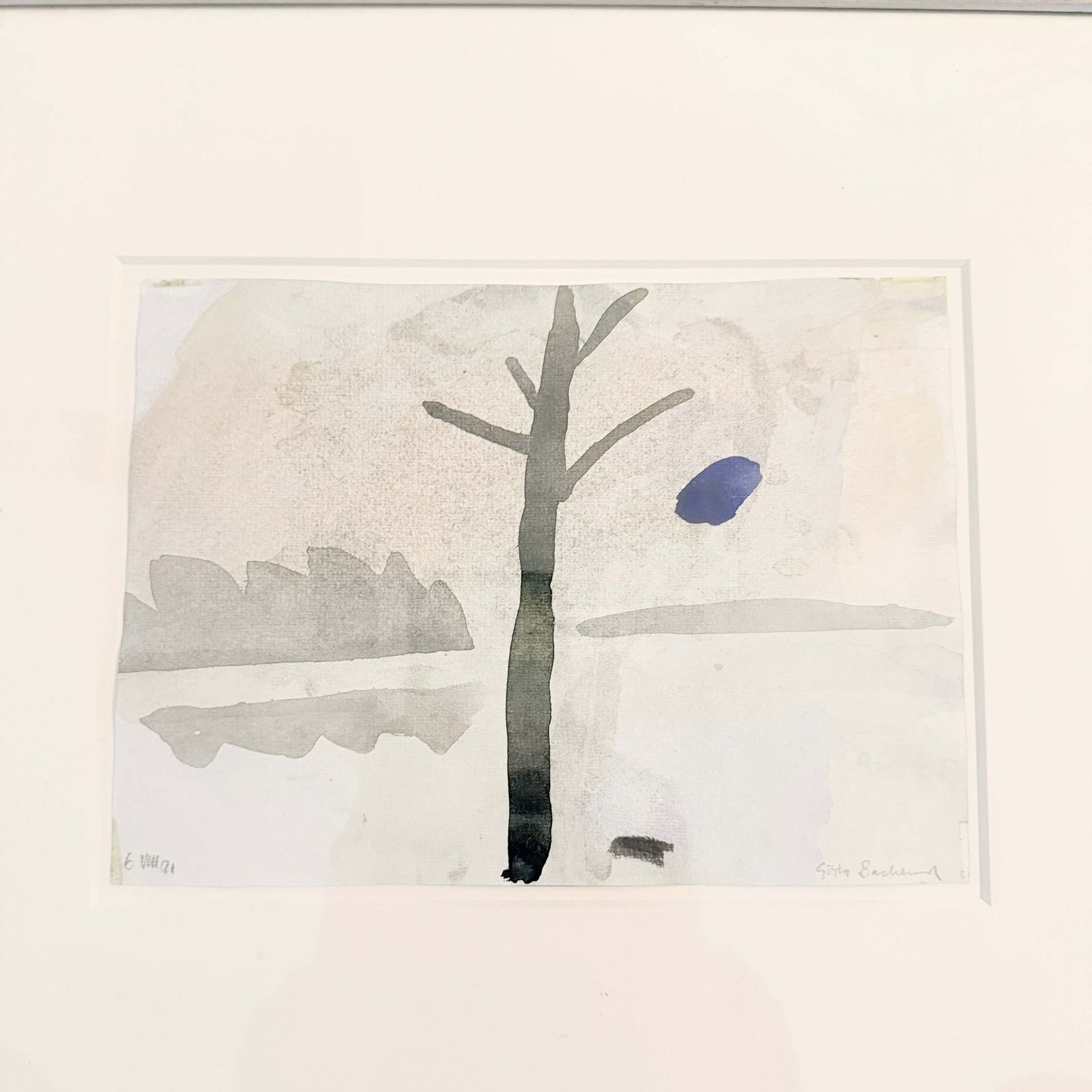 Abstract Landscape. Vintage Swedish Watercolor By Gösta Backlund photo furniture