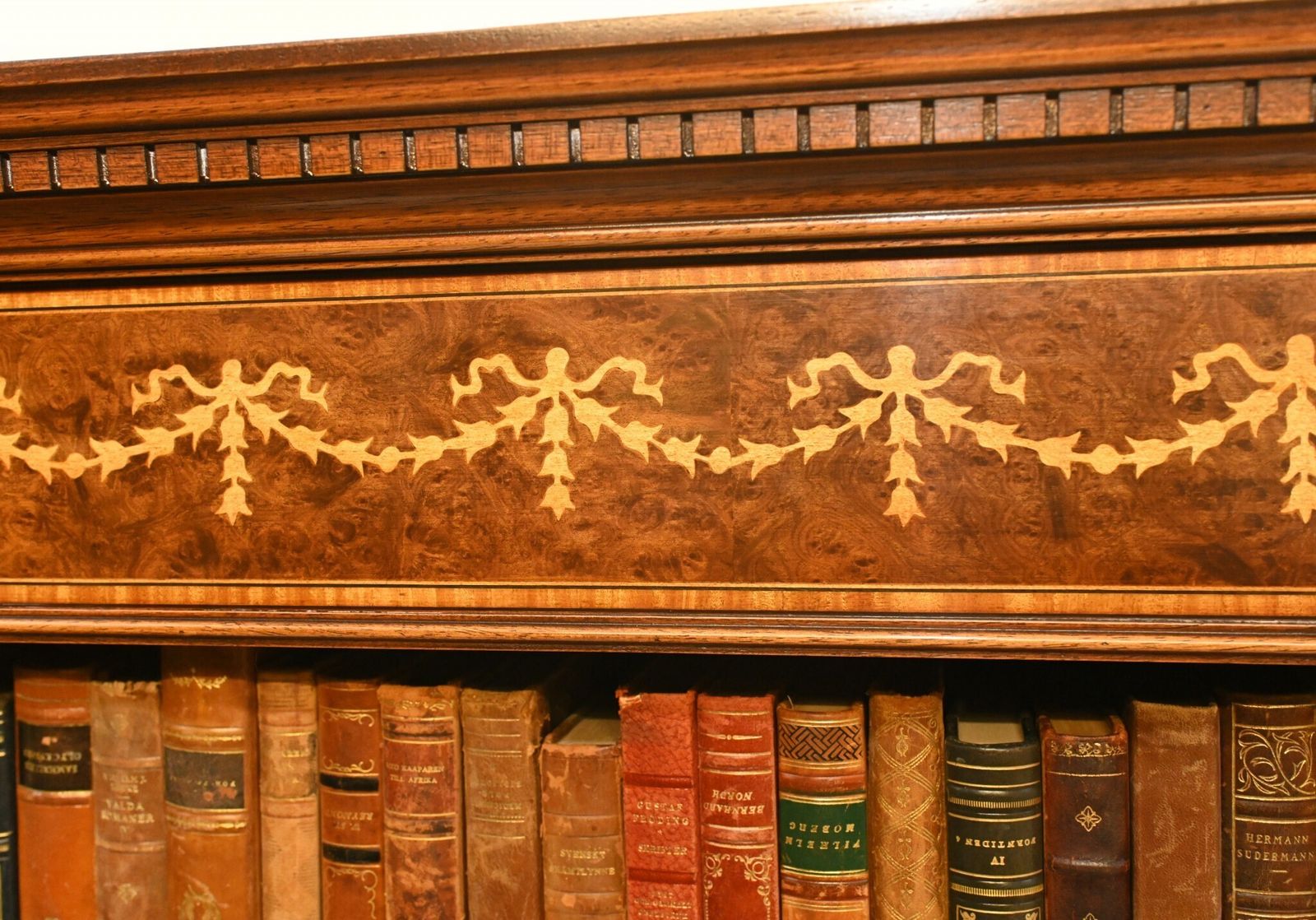 Pair Walnut Bookcases   Regency Sheraton Open Front Bespoke photo vinterior