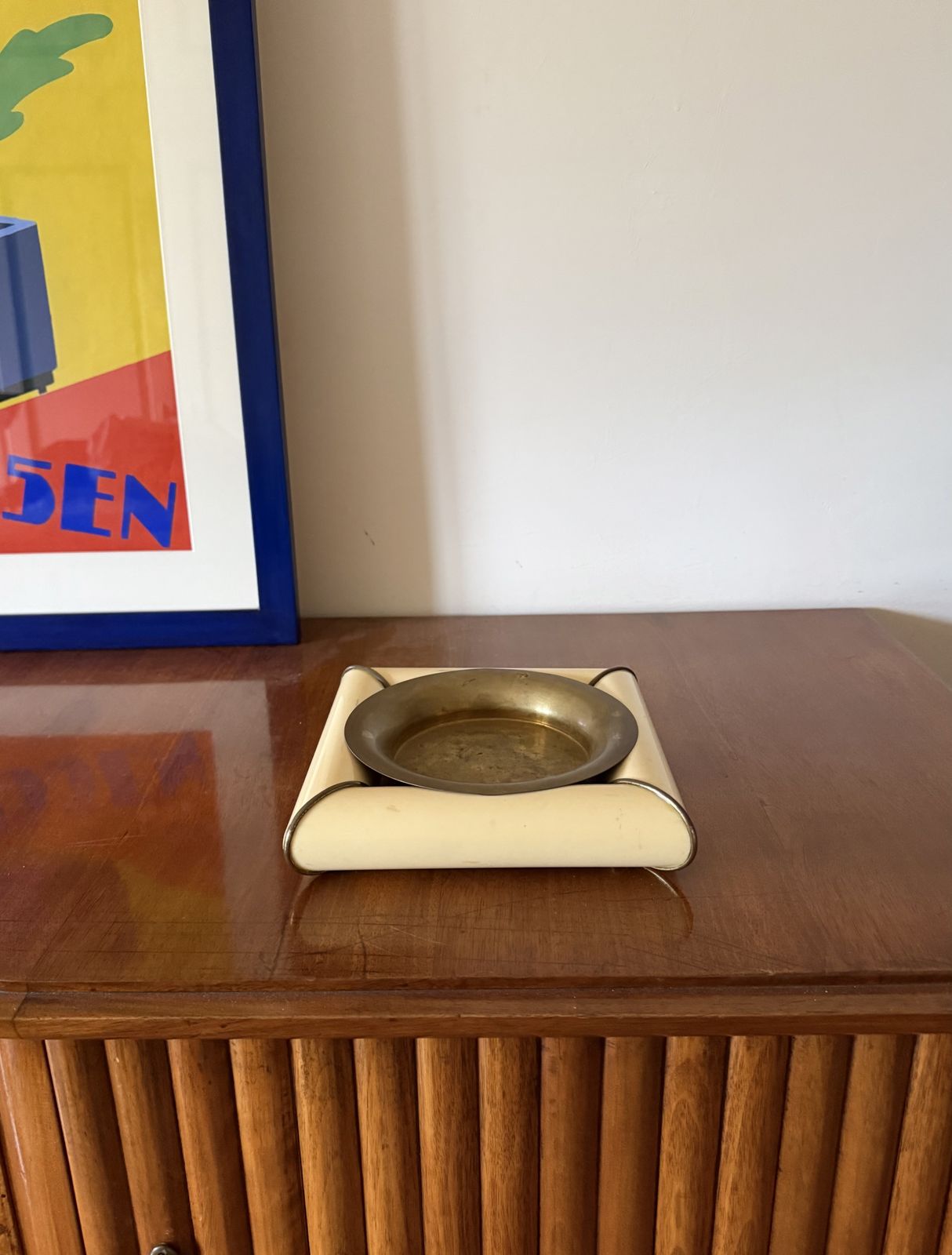 Tommaso Barbi, Mid Century Brass Ashtray, Italy 1970 photo furniture
