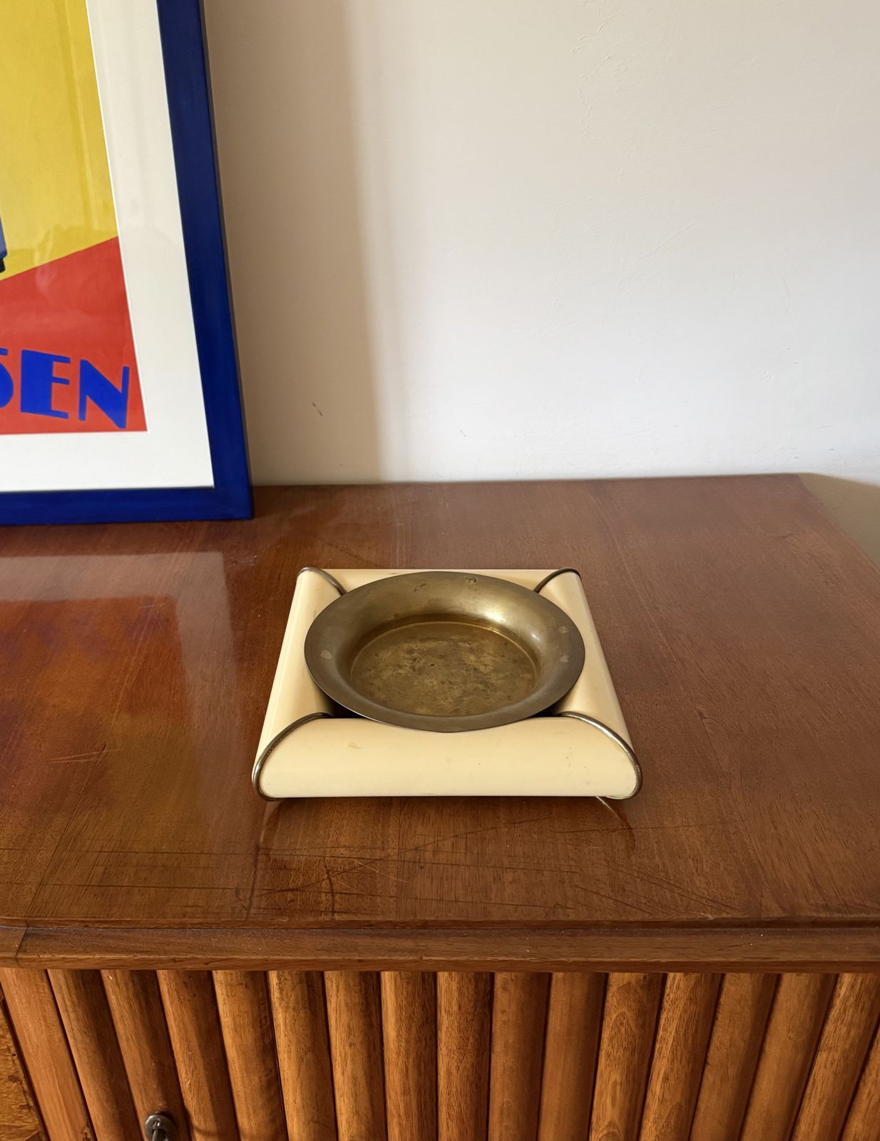 Tommaso Barbi, Mid Century Brass Ashtray, Italy 1970 photo for sale