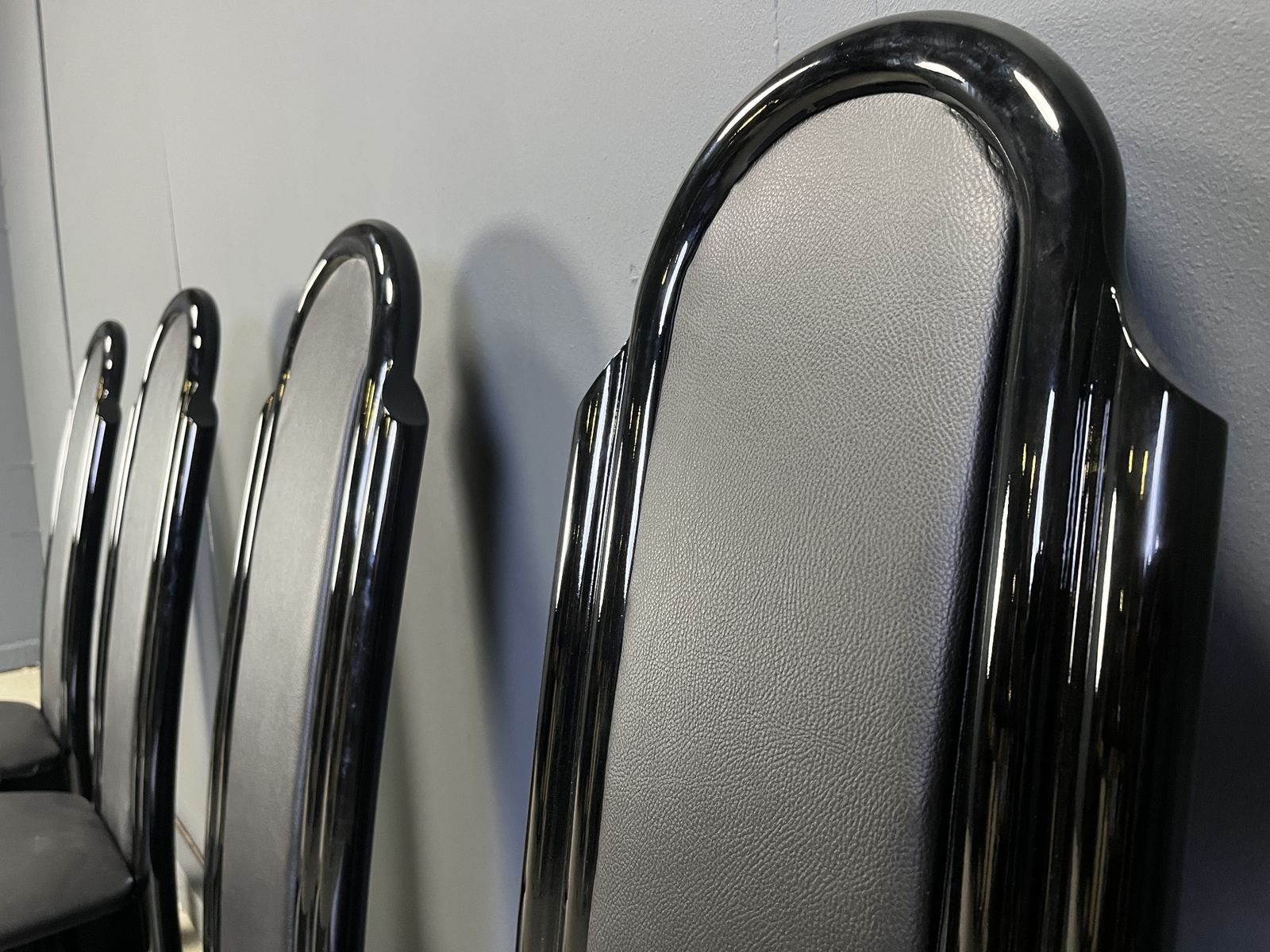Postmodern Lacquered Wood Italian Dining Chairs, 1980s photo vintage