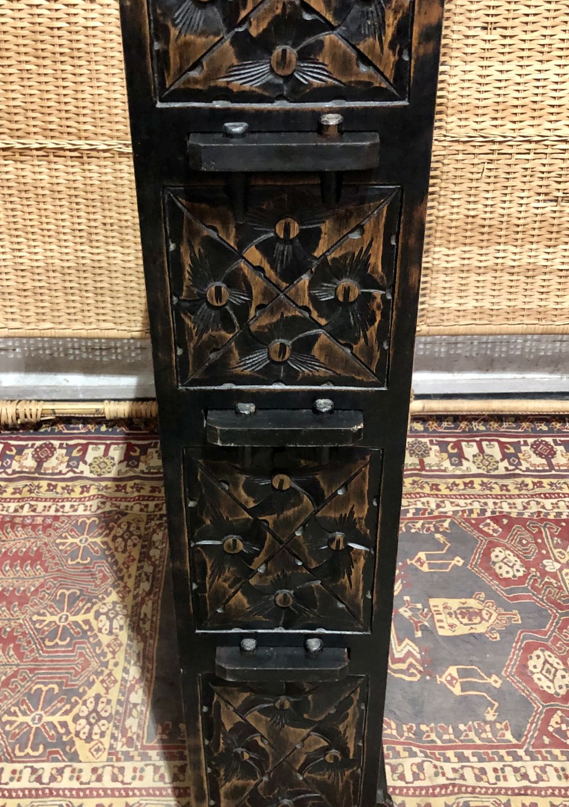 photo vinterior Handsome Antique Carved Oak Bookcase/Bookshelves