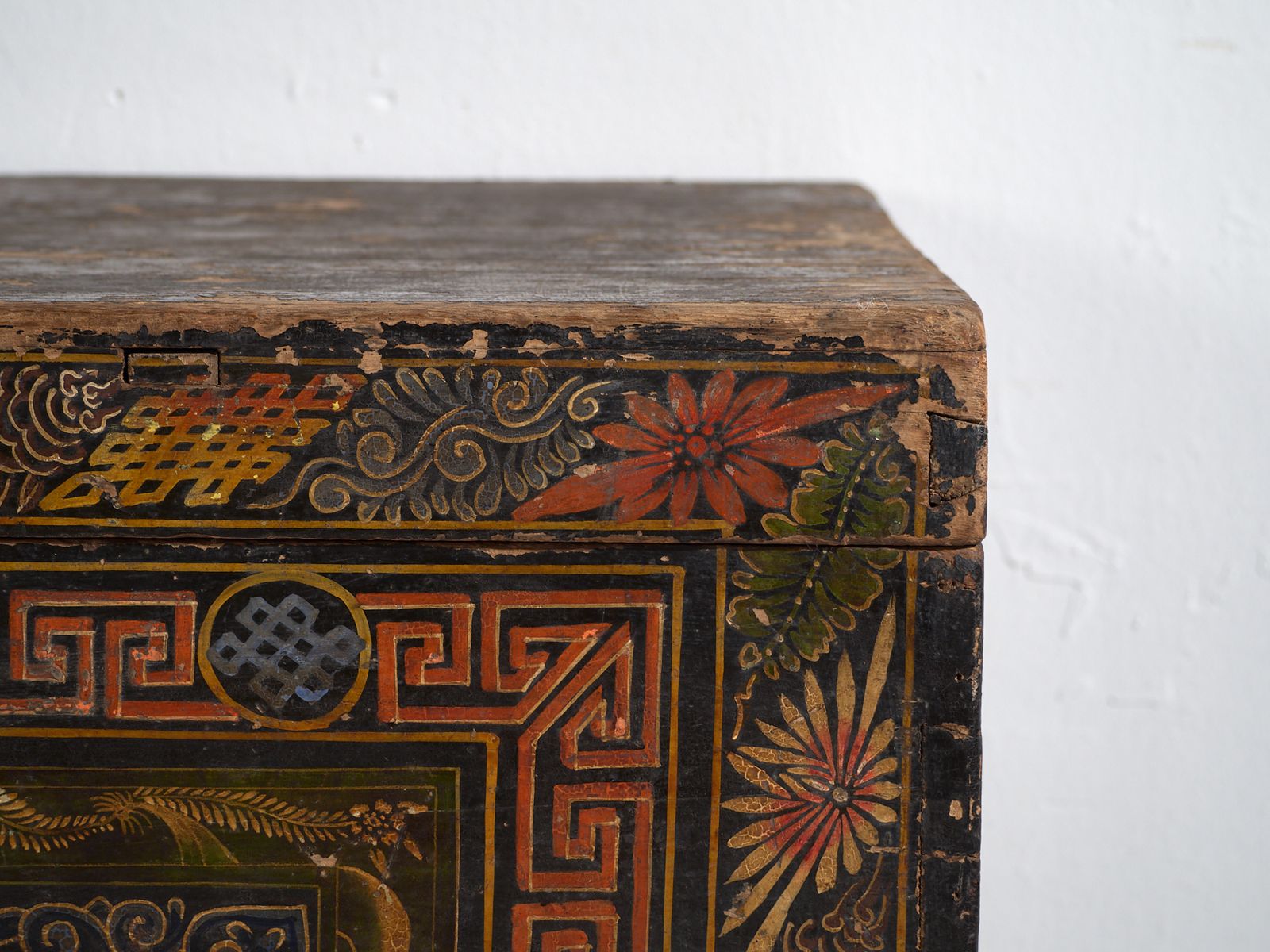 Antique Painted Chinese Trunk In Pine Wood  China Circa 1900 photo 904.0