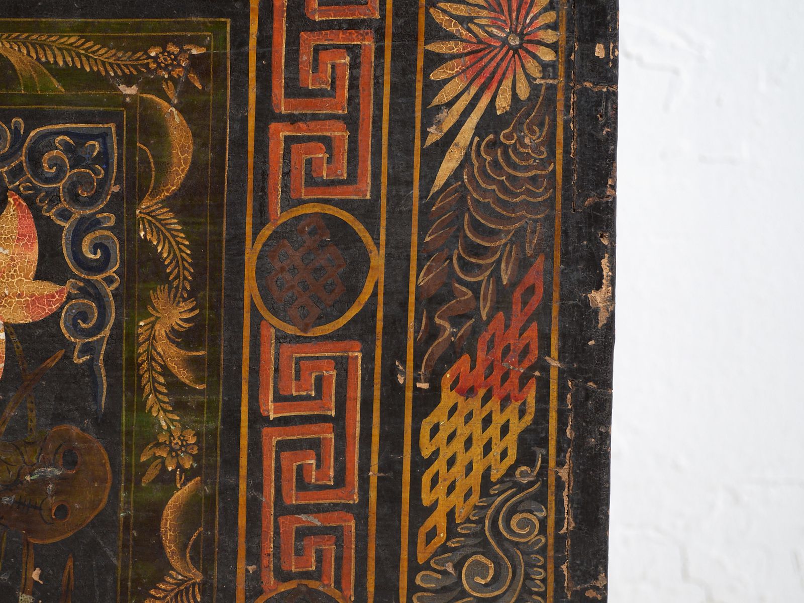 Antique Painted Chinese Trunk In Pine Wood  China Circa 1900 photo vinterior