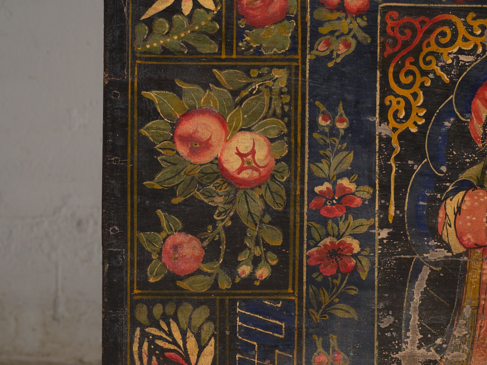 photo for sale Antique Painted Chinese Trunk In Pine Wood  China Circa 1900