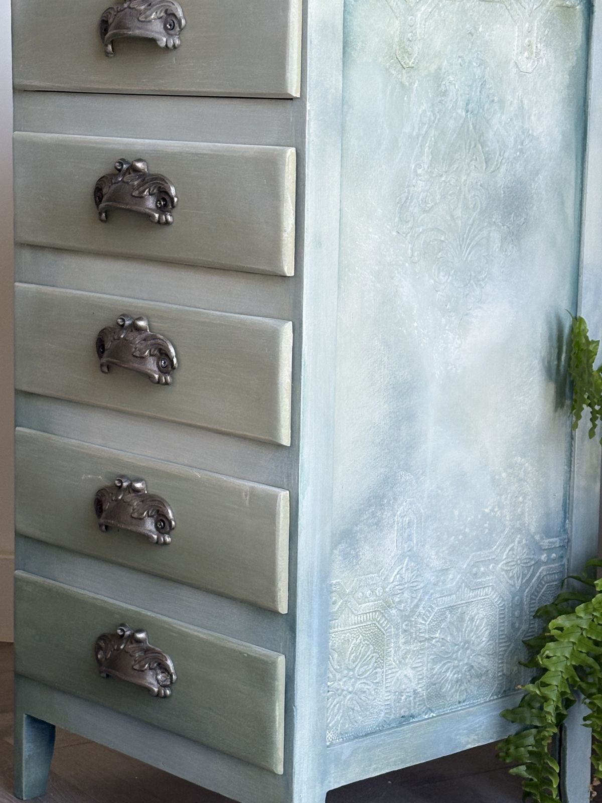Bedside Drawers, Sage Green photo vintage