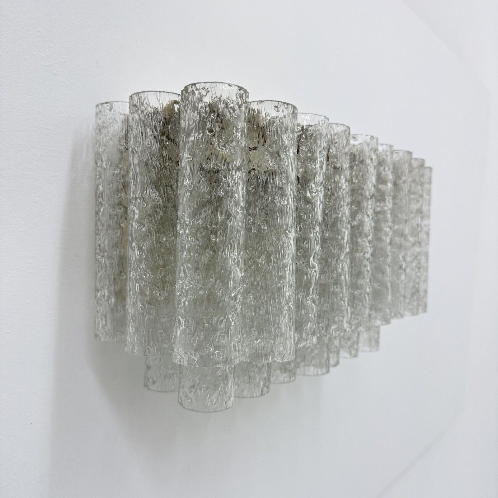 Doria Leuchten ijsglas buis wandlamp, jaren 1970 photo furniture