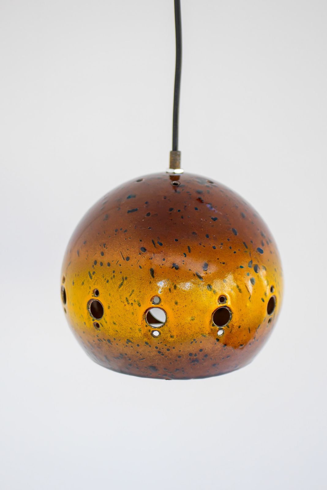 Vintage Enameled Pendant Lamp From Hustadt Leuchten, 1960s photo vintage