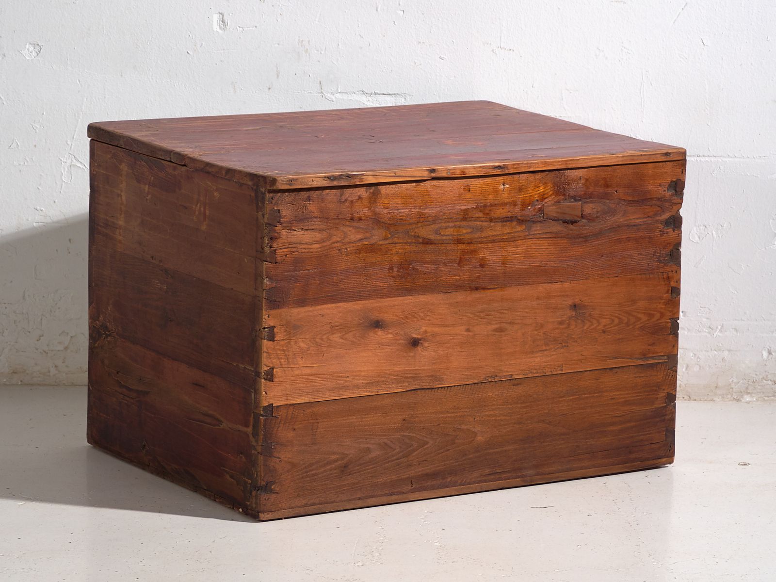 Furniture Antique Painted Chinese Trunk In Pine Wood – China, C.1900 photo