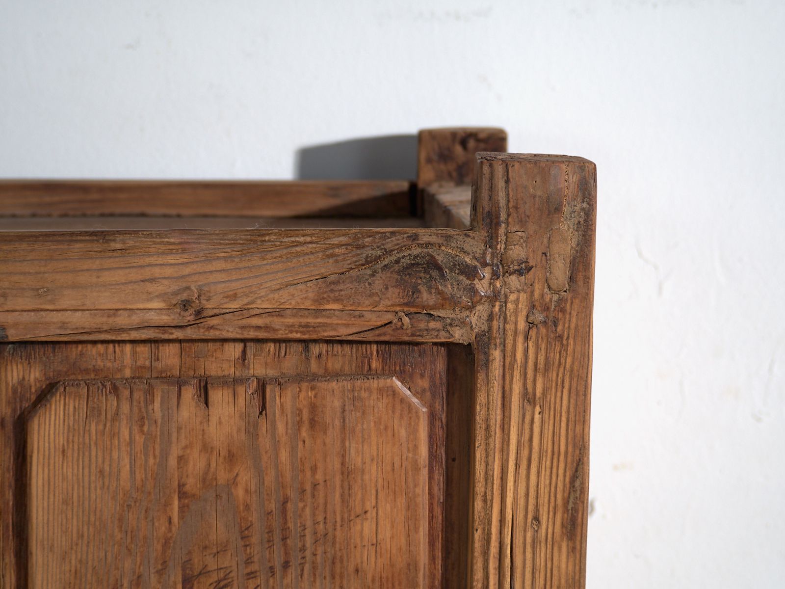 Antique Tall Cabinet In Pine Wood – Lanzhou, C.1900 photo vintage