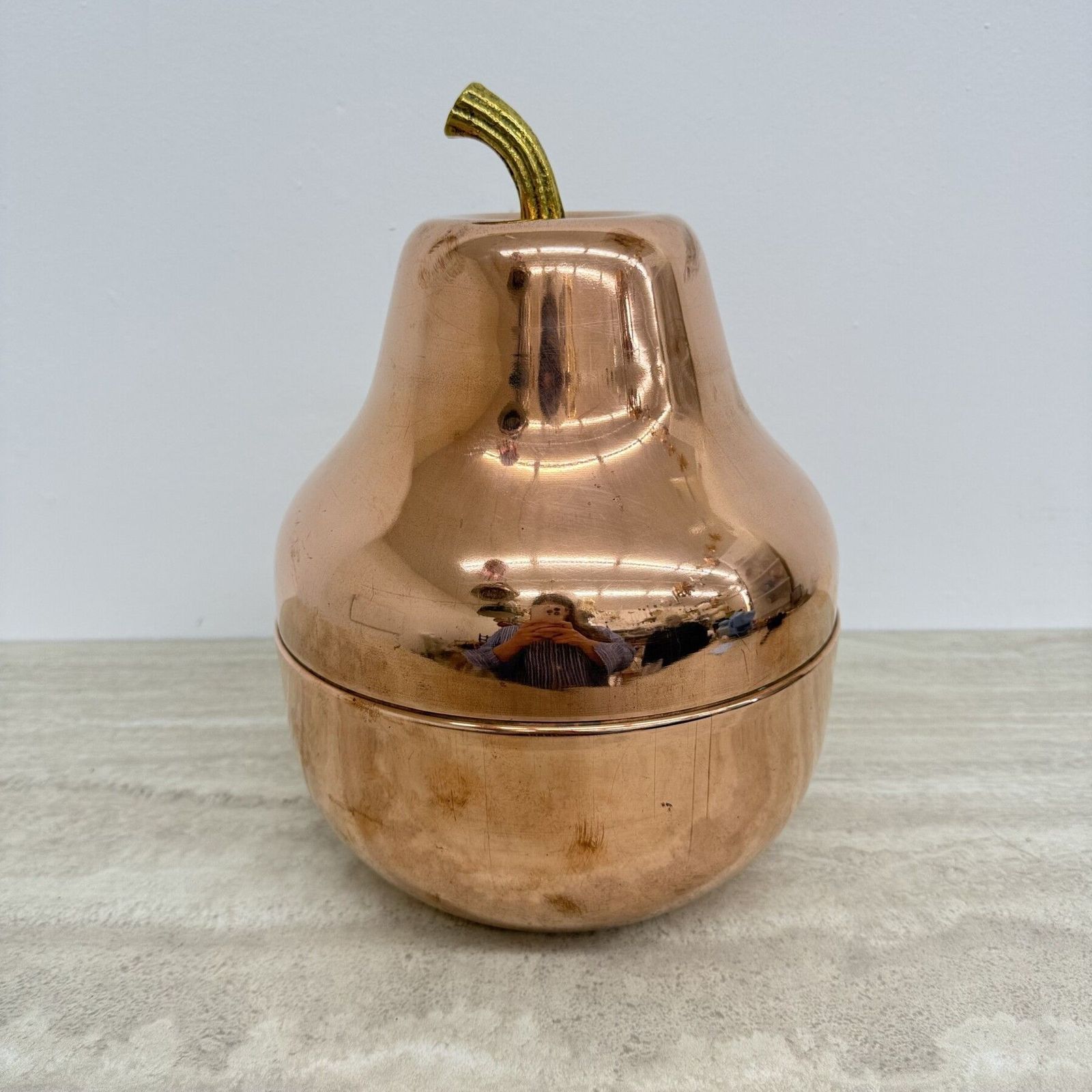 Vintage Raymor Large Pear Shaped Copper Champagne And Wine Cooler, Italy 1970’s photo 370.0