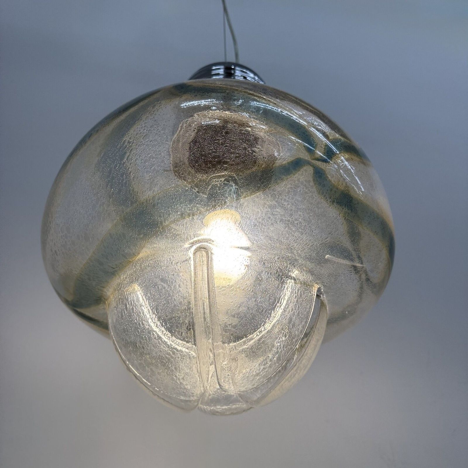 Grote Mazzega glazen hanglamp, jaren 1970, Italië photo Verlichting
