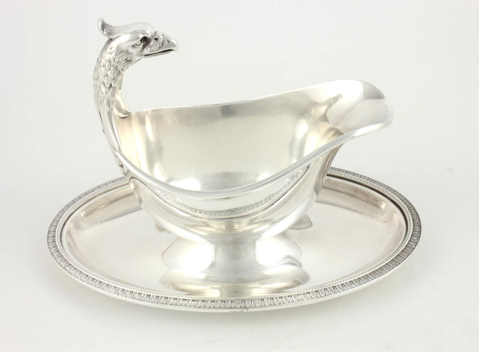 Silver Plate Christofle Gallia Eagle Sauce Boat. French Gravy Sauciere. photo vinterior