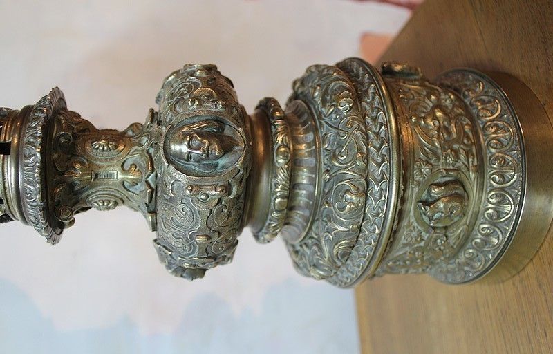 photo for sale Pair Of Nap Bronze Lamps. III