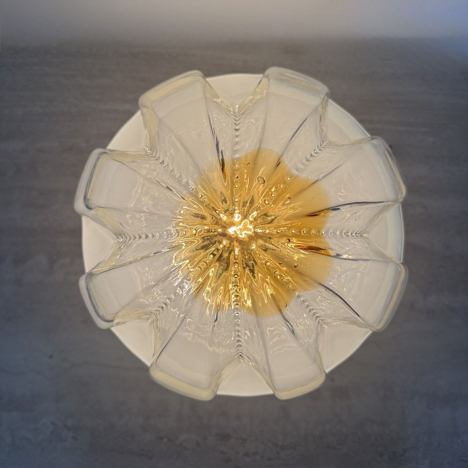 Mid Century Mazzega Glass Ceiling Lamp , 1970s photo vinterior