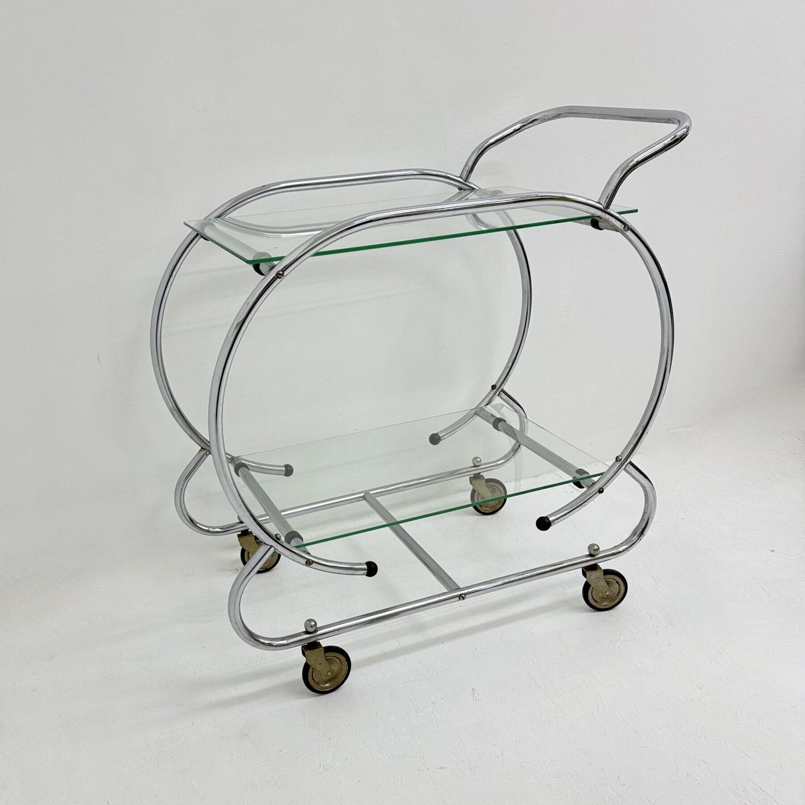Art Deco Barkast Op Wielen, Verchroomd Buisframe, Jaren 1930 photo for sale