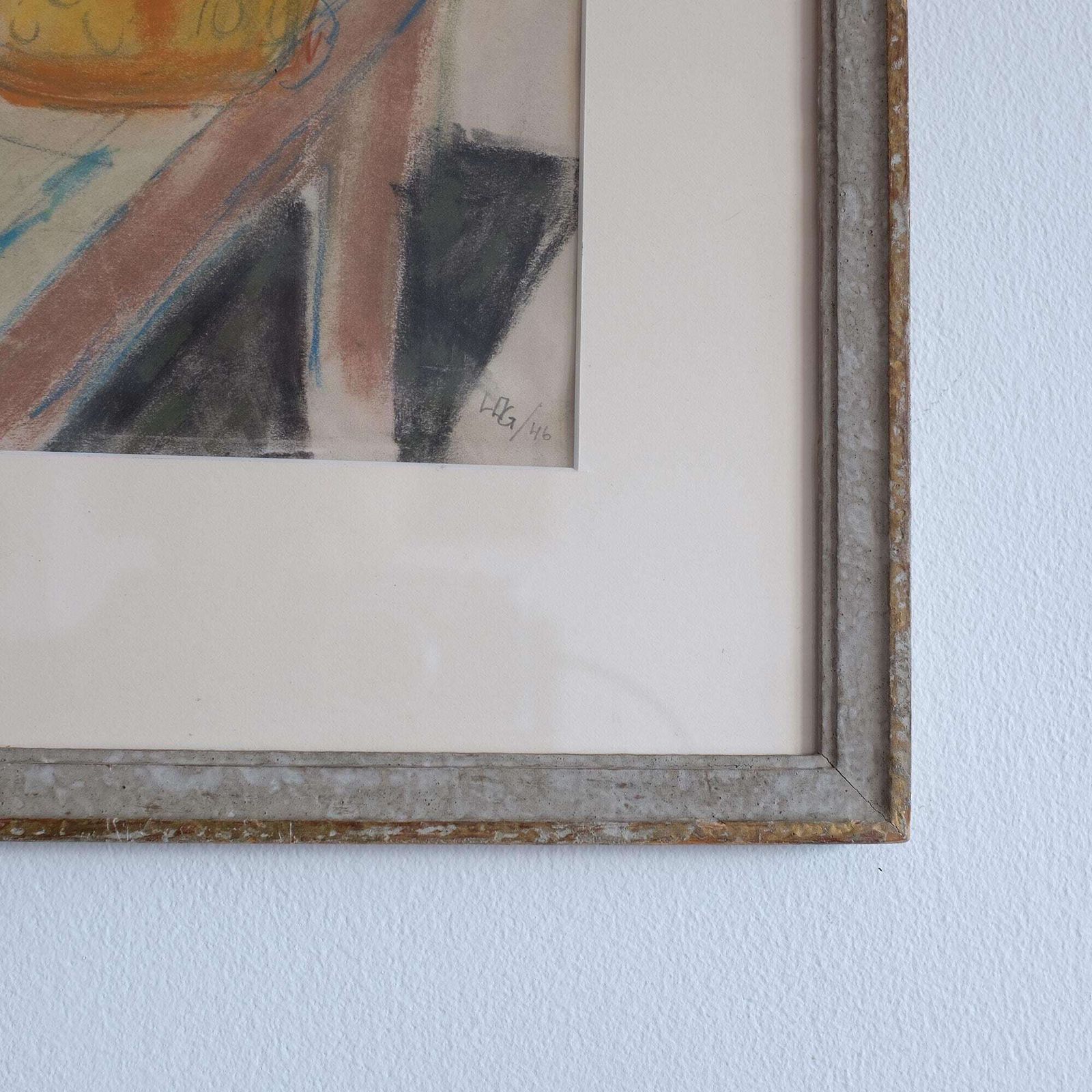 Swedish Still Life Drawing, Mid Century Scandinavian Art, Vintage Art photo vintage