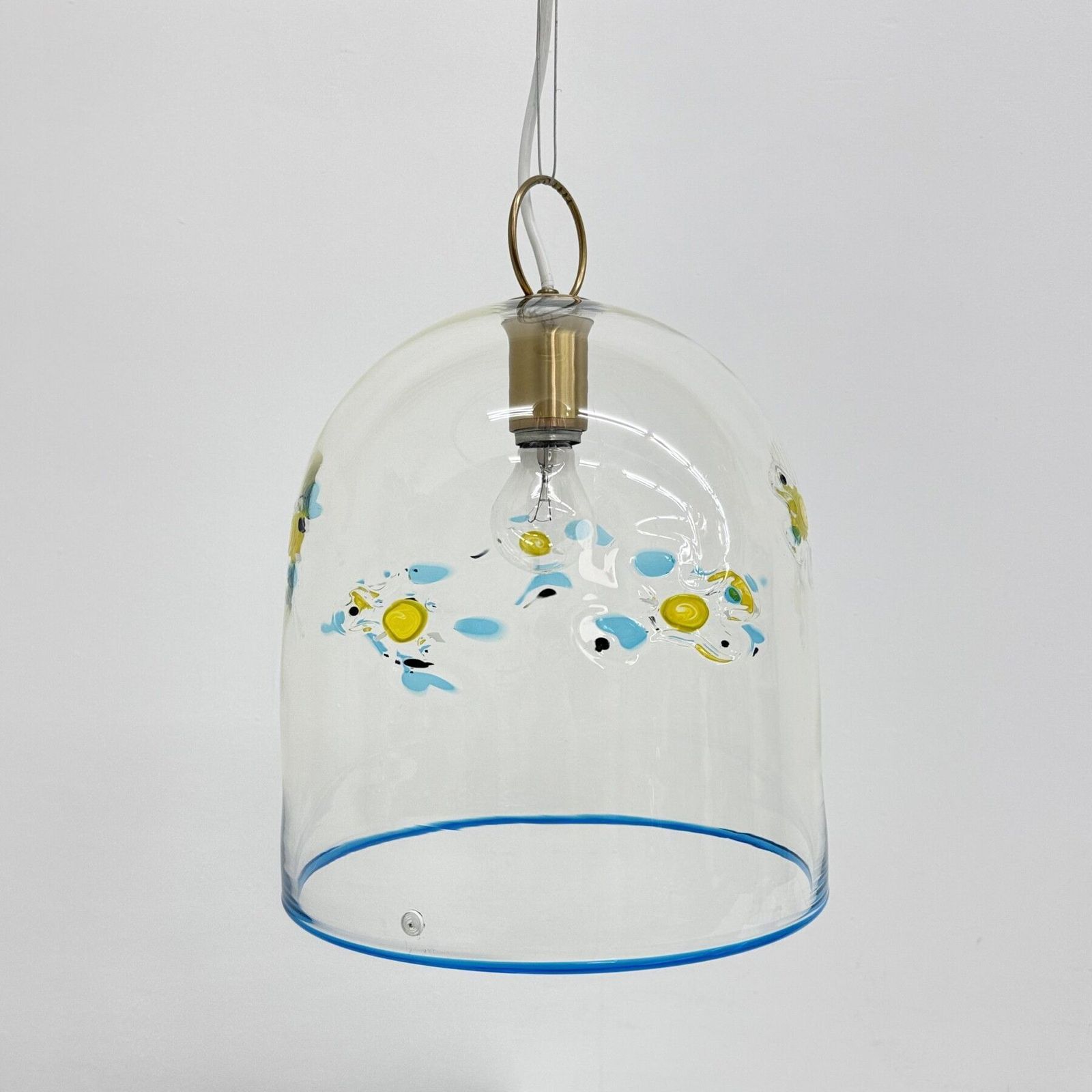 Mid Century Design La Murrina Glass Hanging Lamp Flowers , 1970s , Italy