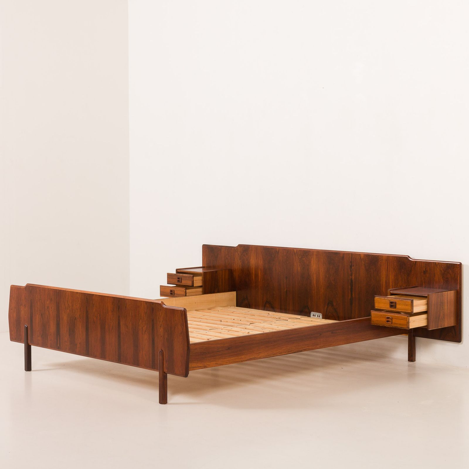 Mid Century Queen Size Scandinavian Bed In Rosewood 1960s photo furniture