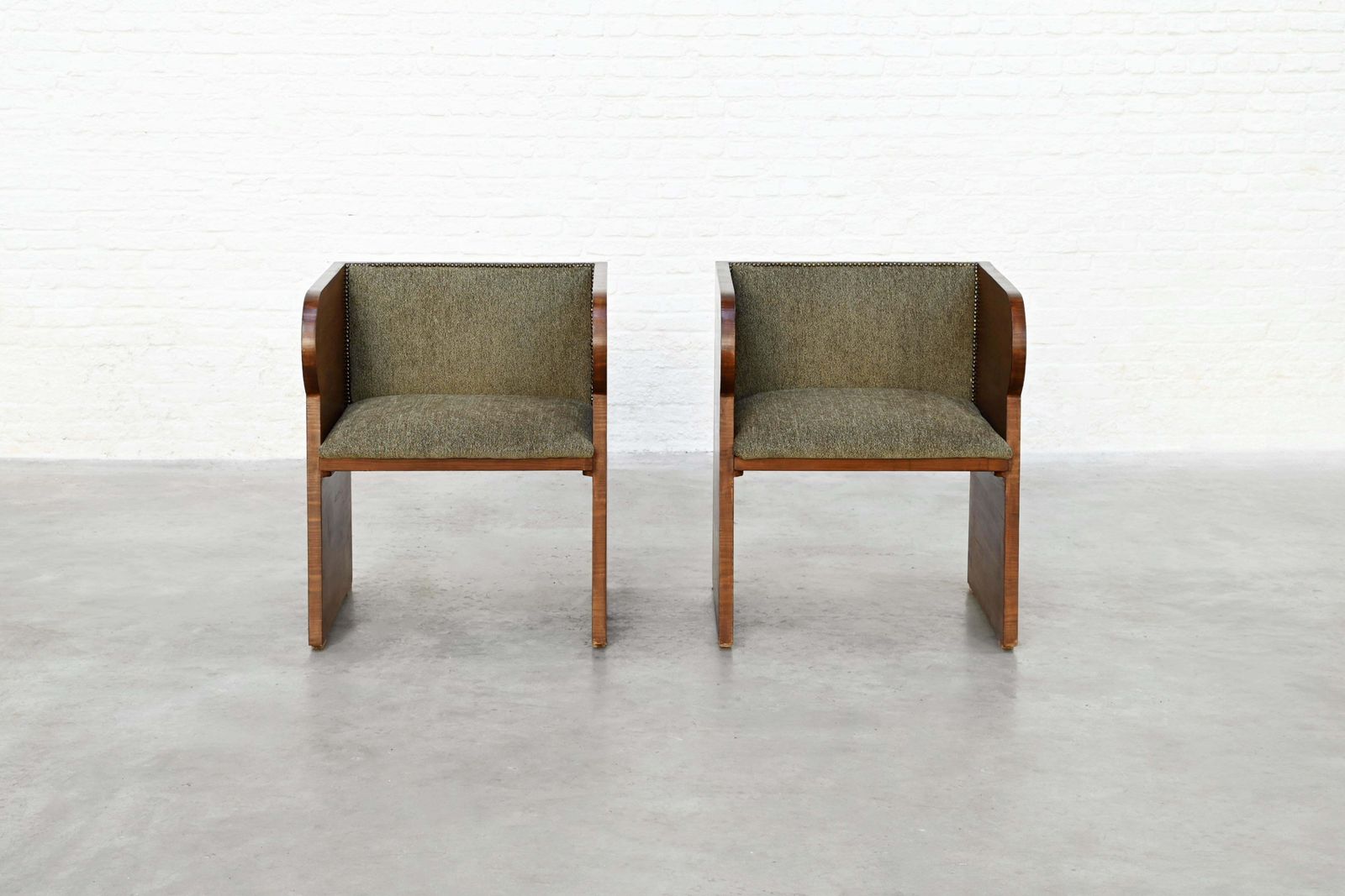 Pair Of Swedish Modern Armchairs, Sculptural Pine, Sweden, 1940s photo 8216.0