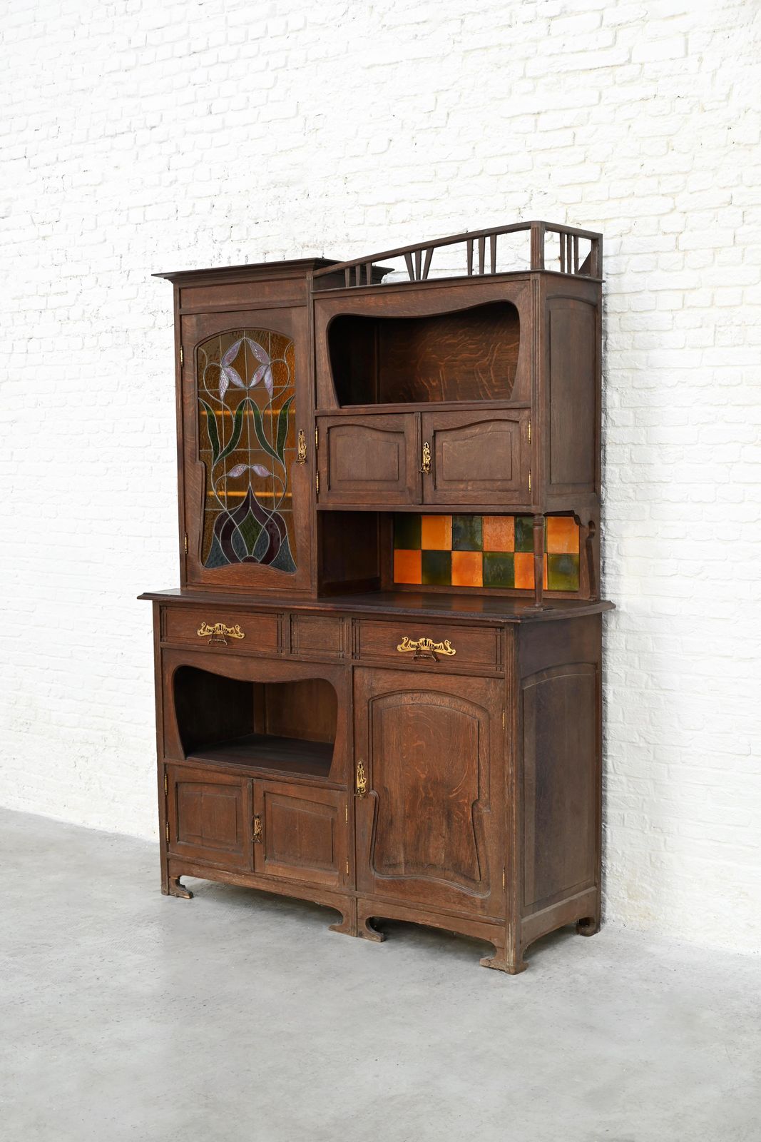 Art Nouveau Cabinet Attributed To Gustave Serrurier Bovy, Belgium, Circa 1900 photo furniture