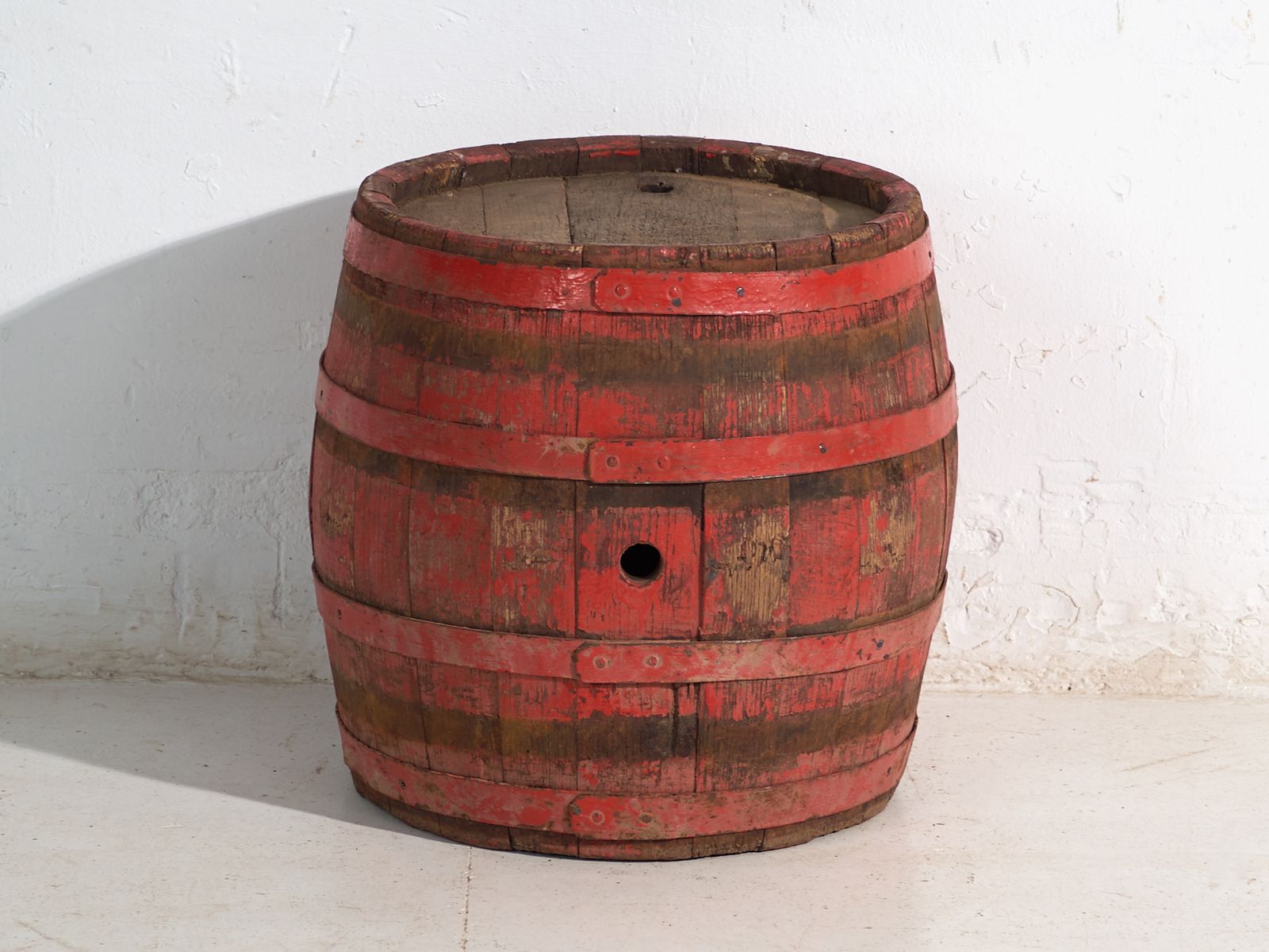 Antique Wooden Barrel With Iron Straps – Central Europe, Circa 1920 photo vinterior
