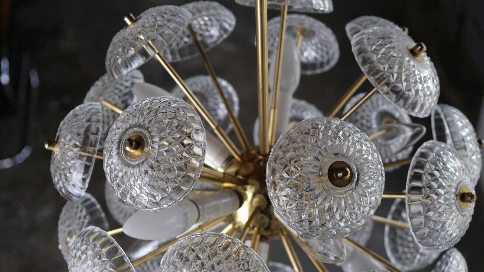 photo furniture Pendant Lamp / Chandelier By Kamenický šenov "Dandelion", 1970s