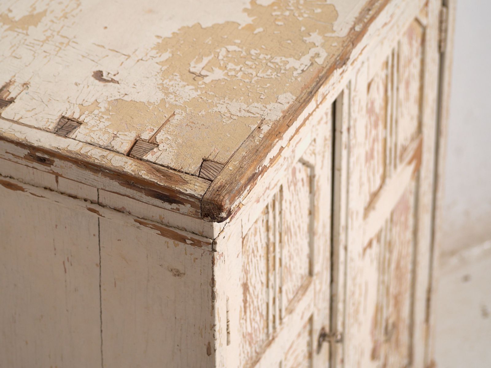 Antique Distressed Cabinet In Pine Wood – Central Europe, Circa 1900 photo furniture