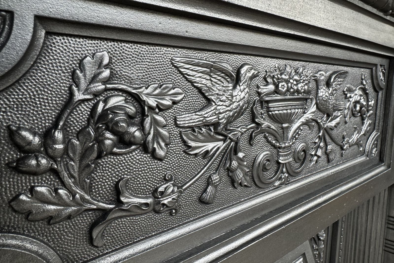 Large Antique Ornate Victorian Cast Iron Combination Fireplace photo buy