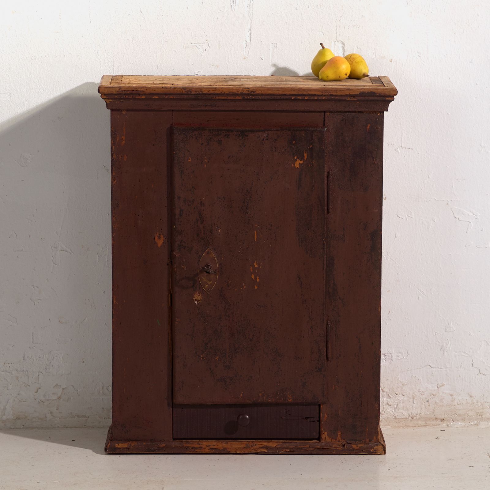 photo for sale Antique Painted Cabinet In Pine Wood – Central Europe, Circa 1900
