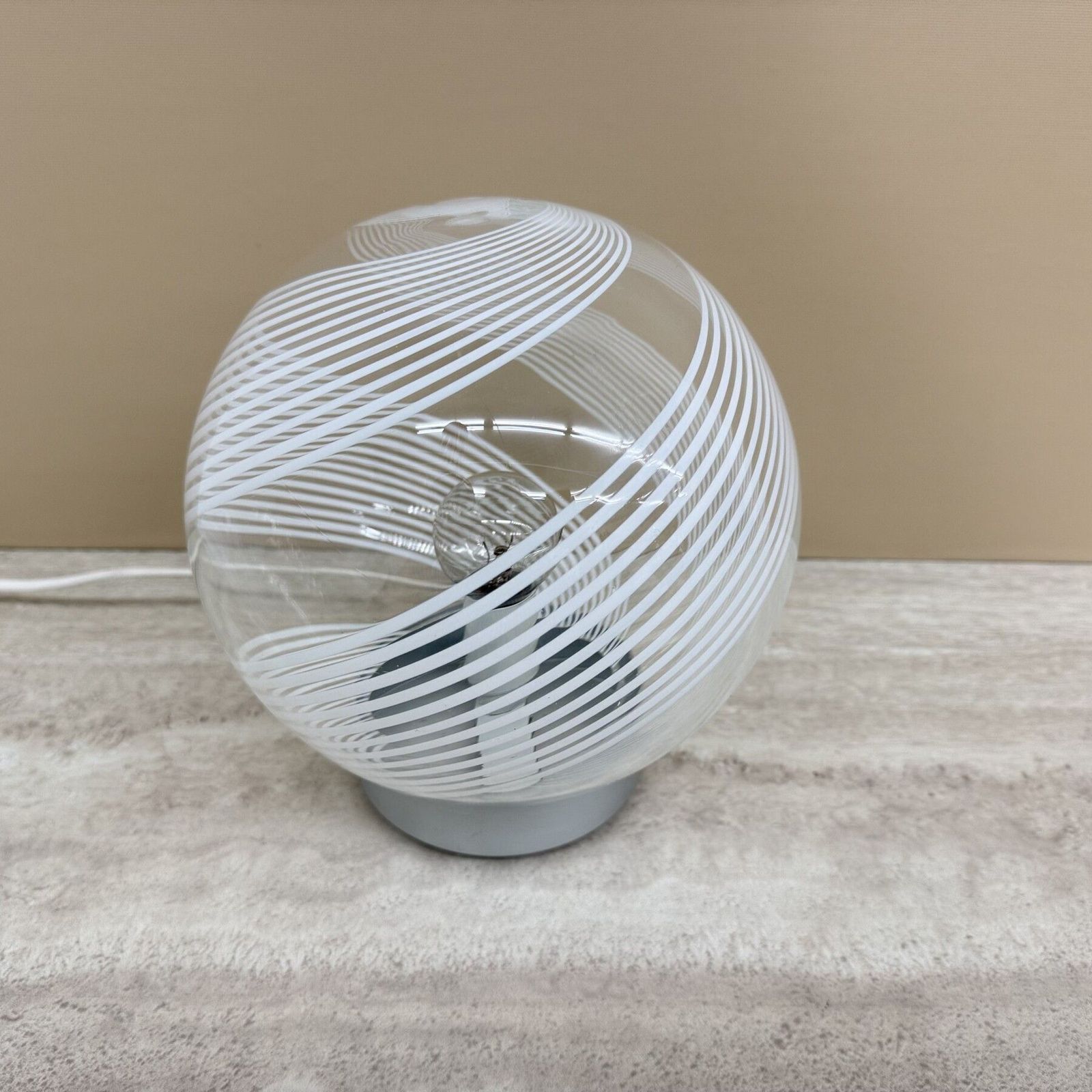 Mid-Century Design Tafellamp met Wervelglas, jaren 1970, Italië photo 188.0