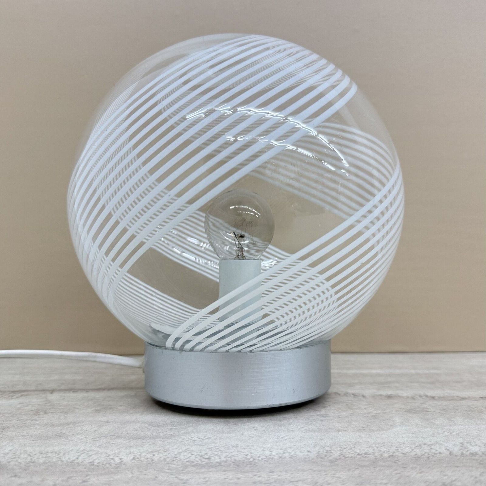 photo furniture Mid Century Design Swirl Glass Table Lamp , 1970s Italy