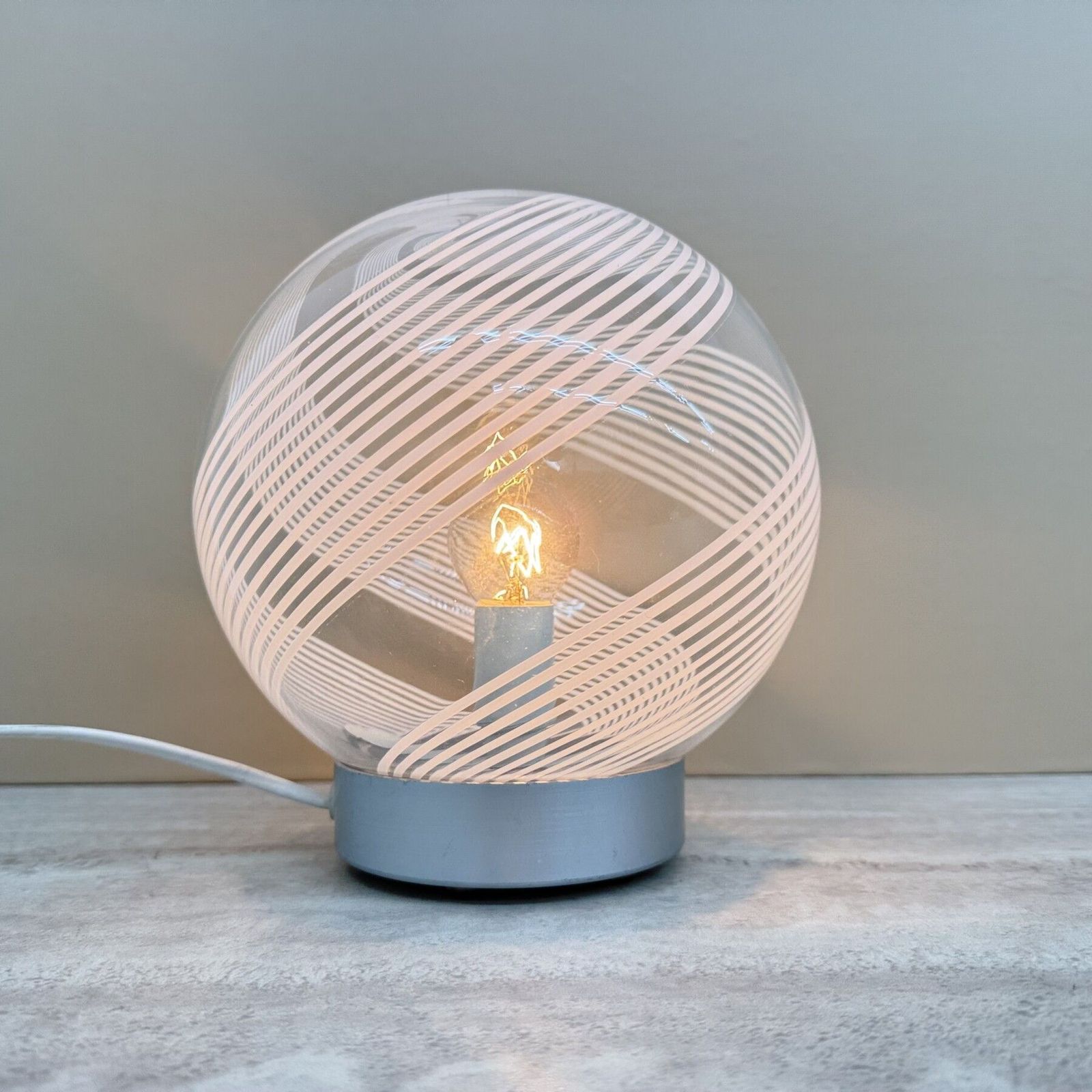 photo vinterior Mid Century Design Swirl Glass Table Lamp , 1970s Italy
