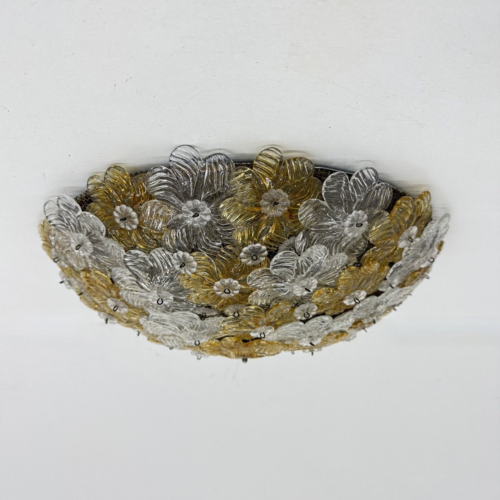 Barovier & Toso Wall Sconce / Ceiling Lamp , Millefiori Flowers , Italy , 1970s photo Lighting