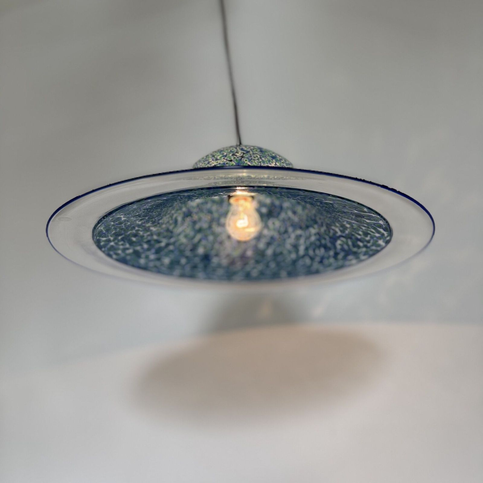 Blauwe Murano glazen hanglamp Neverrino van Gae Aulenti voor Vistosi, Italië, jaren 1970 photo furniture