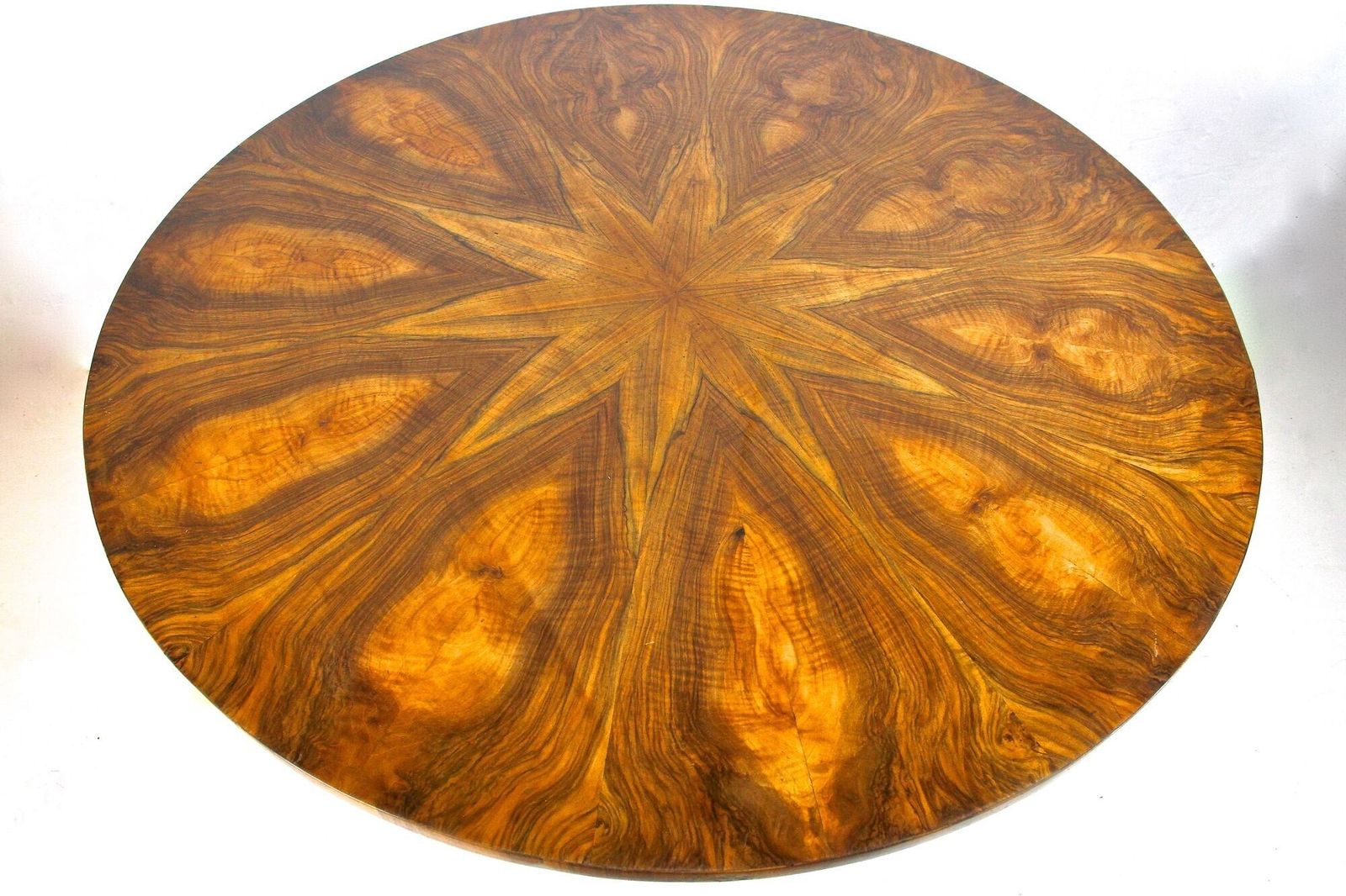 19th Century Round Biedermeier Dining  / Center Table, Nutwood, At Ca 1835 photo vinterior